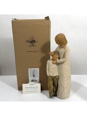 Willow Tree Mother and Son Hand Painted Resin Figurine + Box by Susan Lordi 2000
